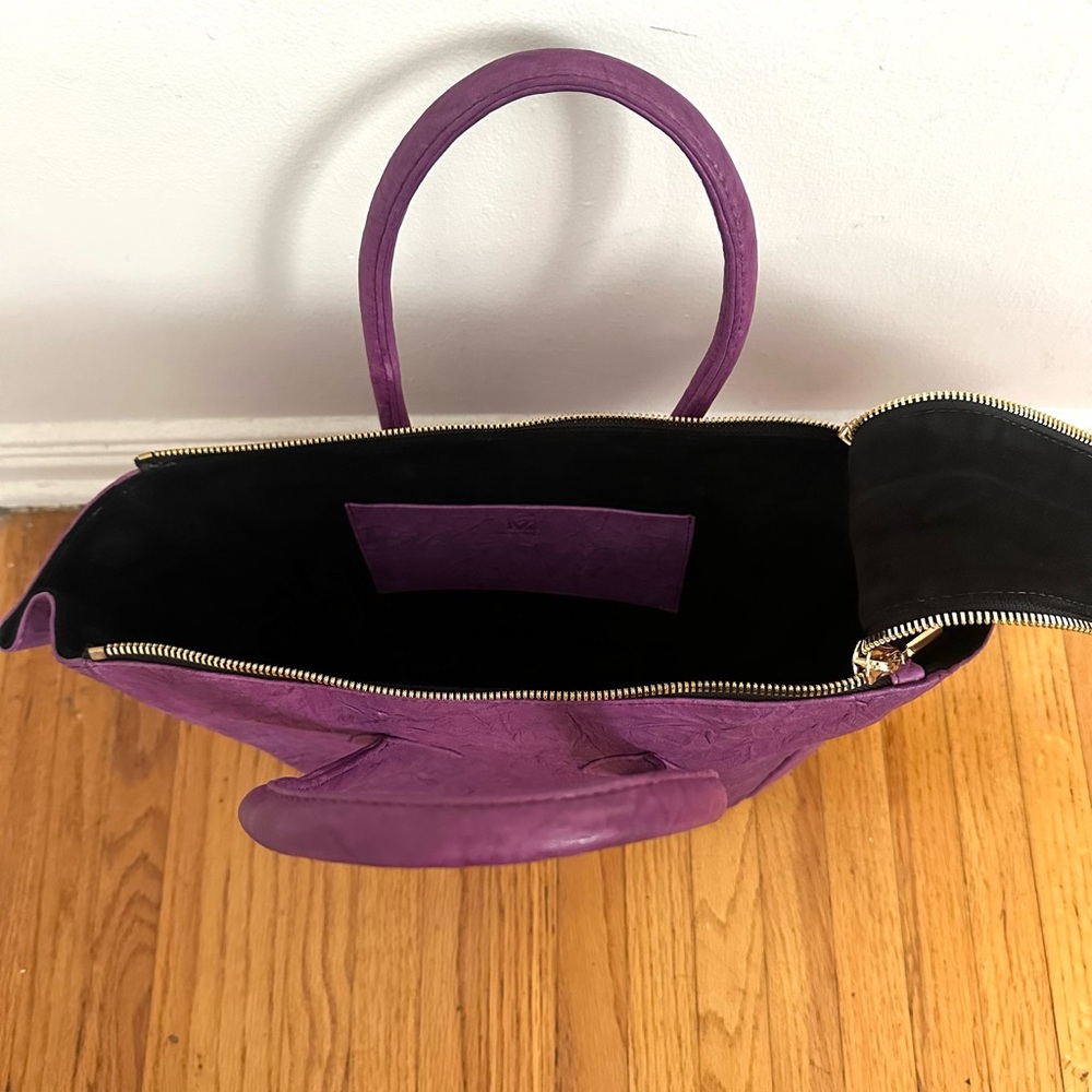 Maison Zaragoza Purple Double Zipper Handbag - Picture 5 of 8